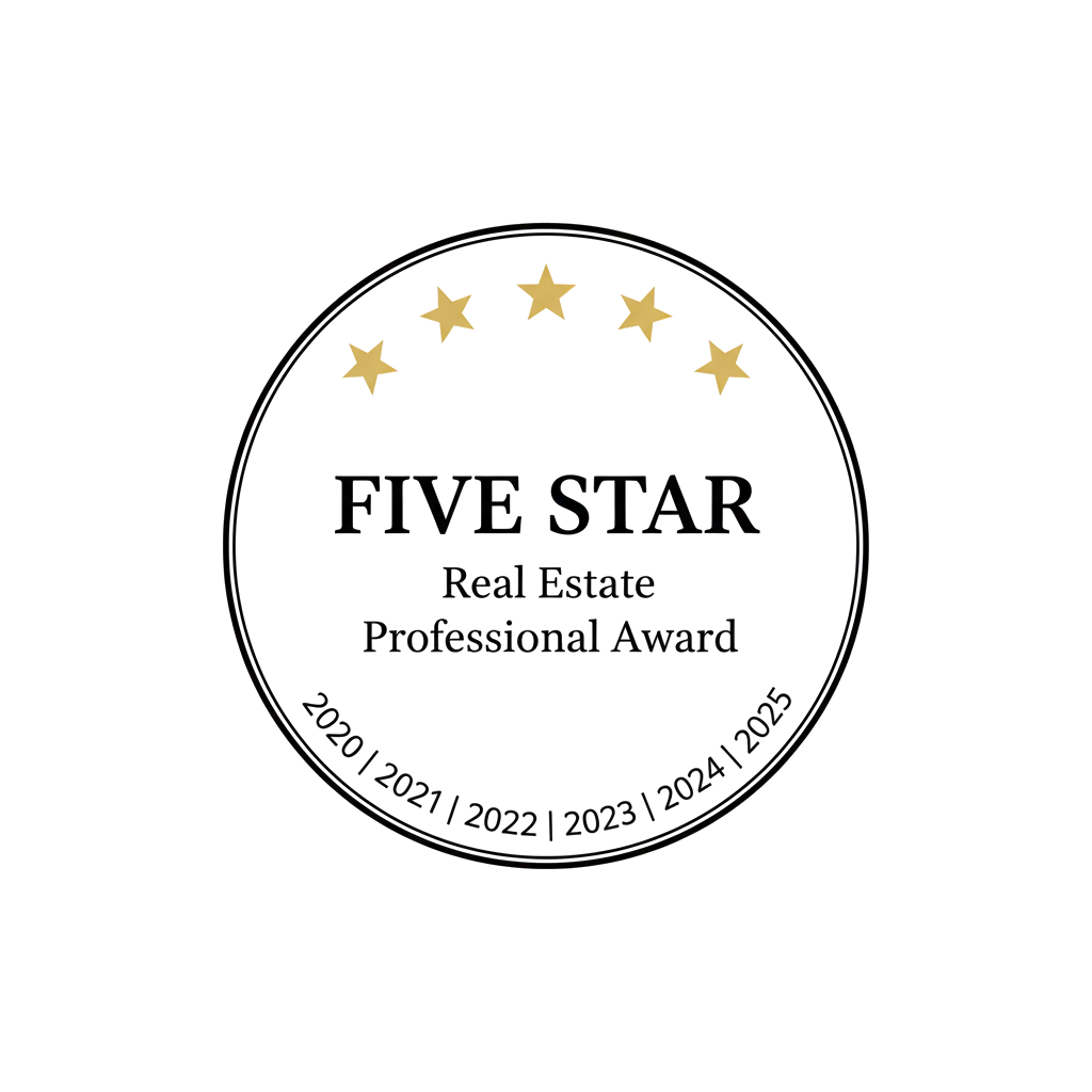 Five Star Real Estate Professional Award — 2020 through 2025